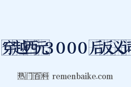 穿越西元3000后反义词是什么意思的图片